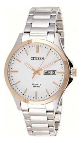 Reloj Citizen Hombre Acero Inoxidable Bf200686a Color de la malla Plateado Color del bisel Dorado Color del fondo Blanco