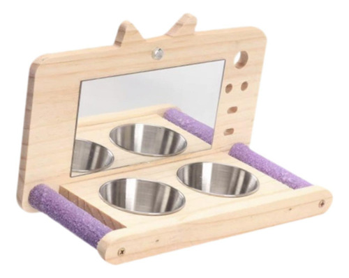 Perca De Loro De Pájaros, Accesorios De Jaula Con Tazas De