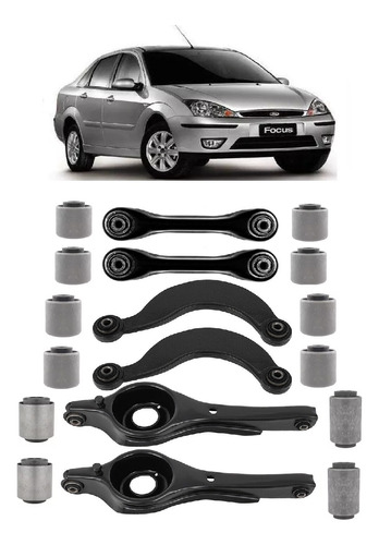 Kit 12 Buchas Suspensão Traseira Ford Focus Sedan 2007