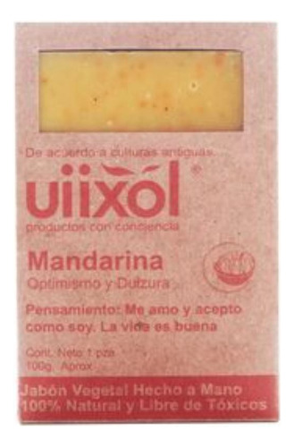 Uiixol Jabón Vegetal 100% Natural Mandarina Libre De Tóxicos