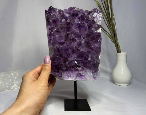 Drusa Ametista Bruta Quartzo Cristal Geodo Natural Roxo Escuro