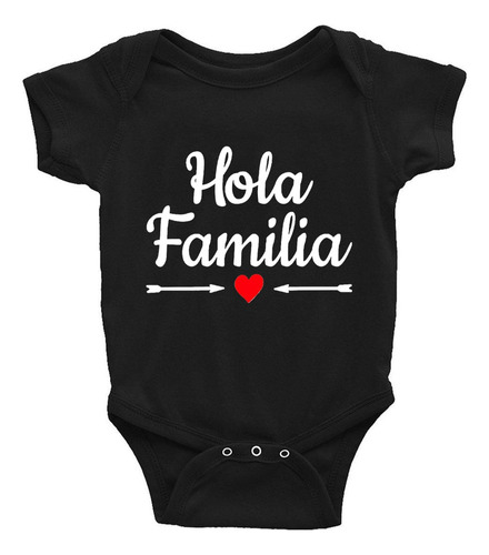 1 Mameluco Español Para Bebé Hola Familia, Mono Casual