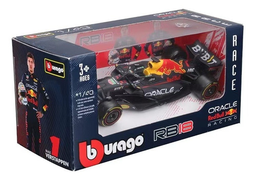 Bburago Redbull F1 Rb18 #1 Max Verstappen Fórmula Coche 1/43