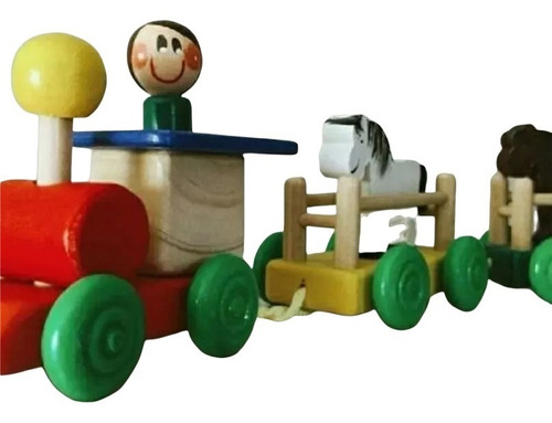 Tren Madera Con Animales O Autitos Waldorf Montessori