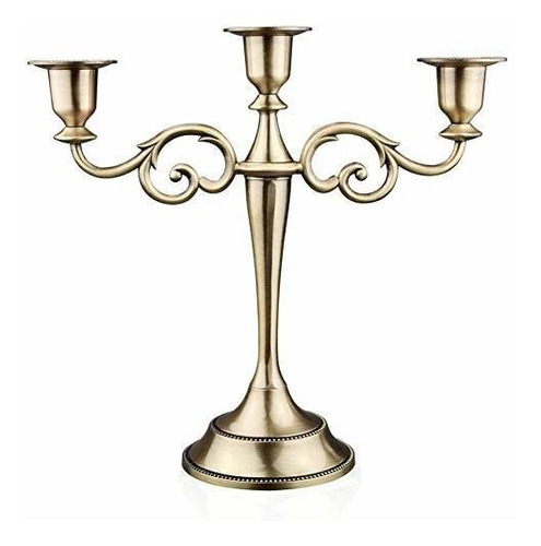 Viscacha 3-metal Vela Candelabro, Bronce.