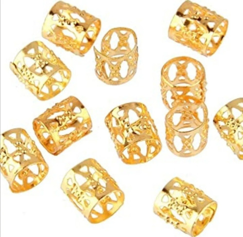 Imagen 2 de 8 de 48 Anillos Cuffs Adornos Trenzas Africanas Rastas Dorados
