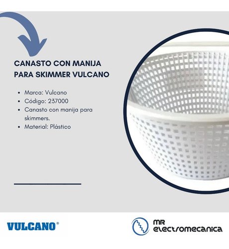Imagen 8 de 10 de Canasto De Skimmer Vulcano 237000 Trampa De Pelo