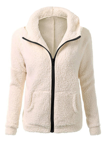 Suéter De Polo De Color Liso M Jacket Coat Para Mujer, Manga