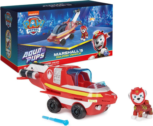 Paw Patrol Aqua Pups Marshall -vehículo Delfín Transformable