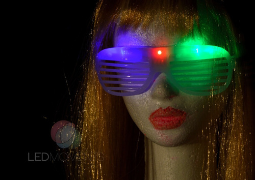 Imagen 5 de 10 de Anteojos Led Flogger Rayas Lentes Led Cotillon Luminoso X24