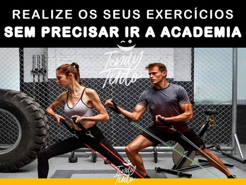 Imagem 4 de 7 de Elastico Academia Em Casa Exercicios Resistência Extensor