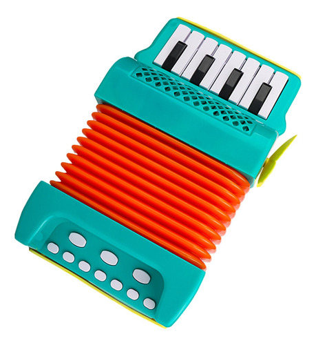 Acordeón De Piano Bajo De 10 Teclas Y 8 Instrumentos Verde