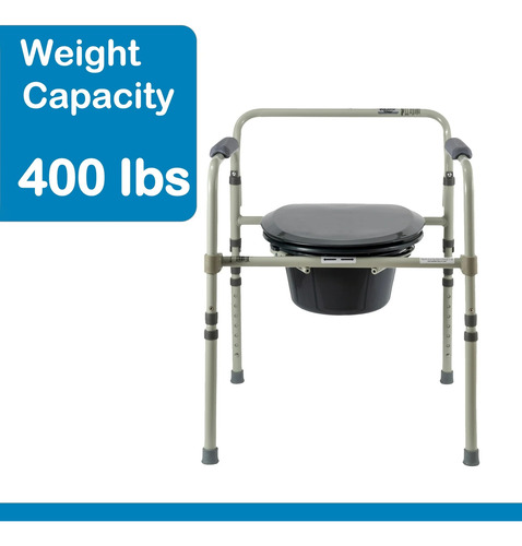 Equate Silla Comodo Metálica Plegable 3 En 1