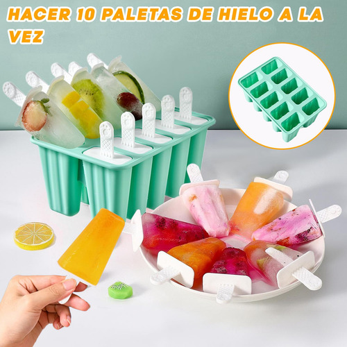 Moldes Para Paletas De Hielo, Moldes Silicona Paletas De 10