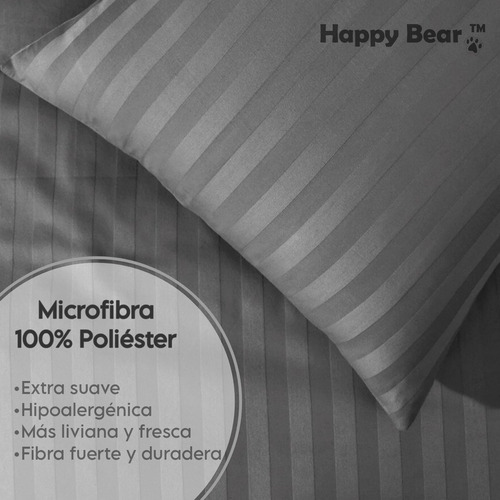 Duvet Cover Negro Líneas Microfibra Doble Color Gris