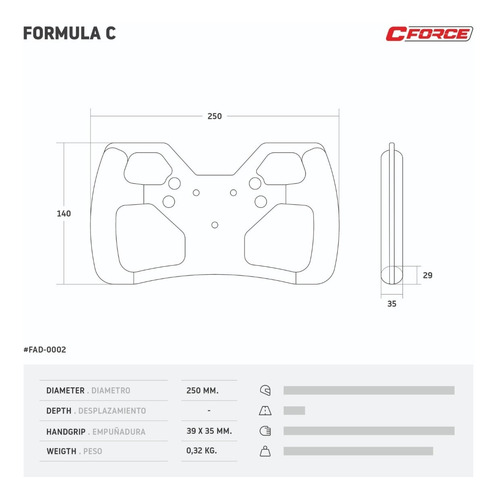 Imagen 2 de 3 de Volante Deportivo C-force Proto Formula C - Aluminio Collino