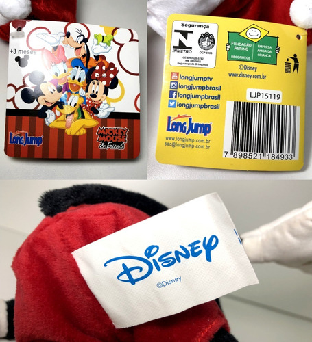 Imagem 6 de 6 de Pelúcias Mickey E Minnie Natal Originais Long Jump Disney