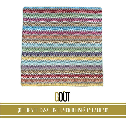 Funda De Cojín Premium 50 X 50 Cm Estilo Gobelino Zig Zag