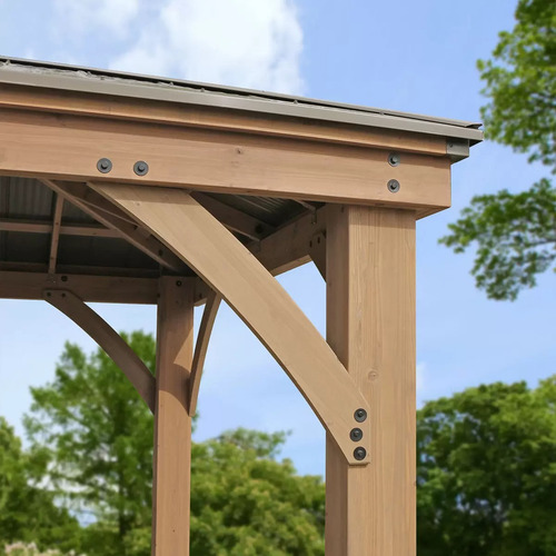 Gazebo Pérgola De Madera C/techo De Aluminio
