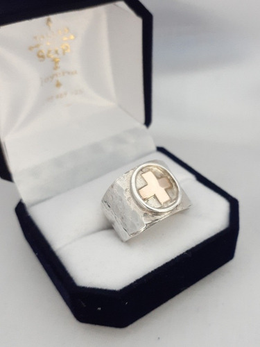 Anillo Texturado En Plata Y Oro Profesión Enfermera