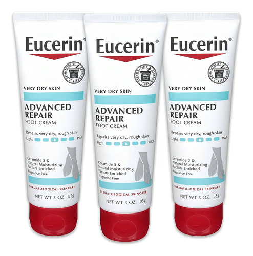Reparación Eucerin Crema Pies Avanzada Sin Fragancia 3 Pack