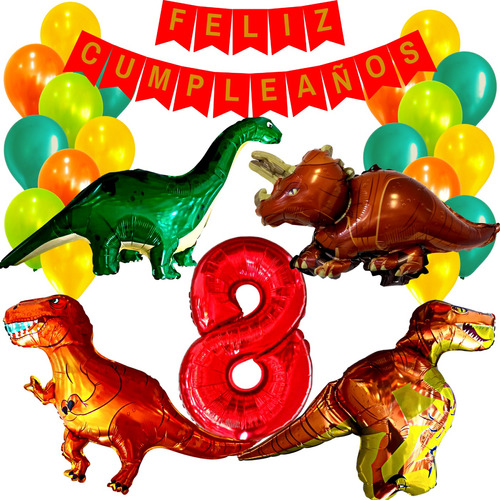 Combo Kit Deco Fiesta Globos Dinosaurios N°1