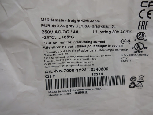 Murr Elektronik 7000-12221-2340500 7000122212340500 M12 Aap