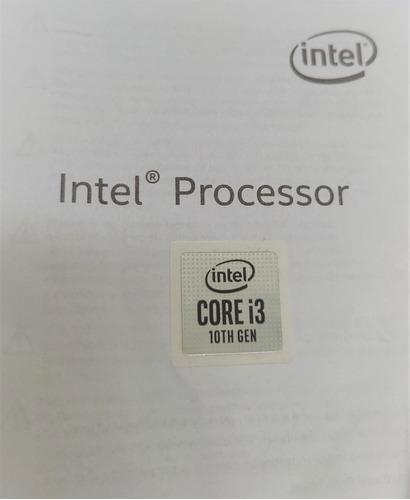 Sticker Original Procesador Intel Core I3 Decima Generacion