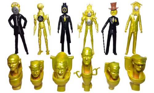 Reloj Dorado Skibidi Toilet Con Figuras De Acción Para Hombr