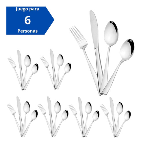 Juego De Cubiertos Florencia Para 6 Personas, 24 Piezas Plateado