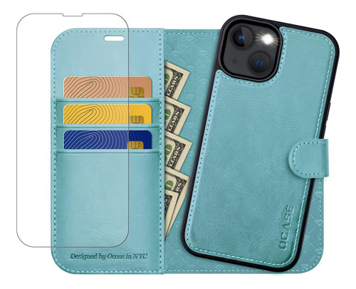 Funda Ocase Para iPhone 14 Pro Shockpr Mag Wallet Cyan
