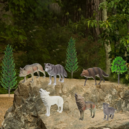 Sratte 26 Piezas Figuras De Lobo Del Bosque Juguetes Figuras