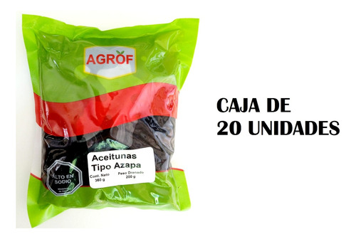 Aceitunas Negras De Azapa, Caja De 20 Unidades De 200 Grs