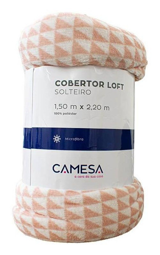 Cobertor Solteiro Manta Microfibra 1,5x2,2m Veron - Camesa Cor Rosa