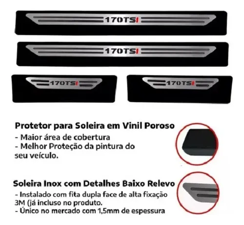 Cubre Zócalo Protector De Acero Inoxidable 2 Y 4 Puertas Fiat Punto