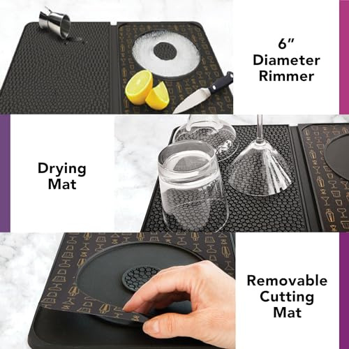 Talisman Designs Multiuse Cocktail Bar Mat Black