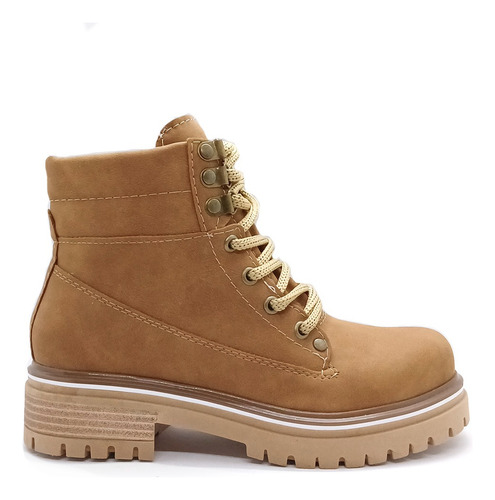 Botas Borcegos Taco Bajo Acordonados Urbanos Mujer 520