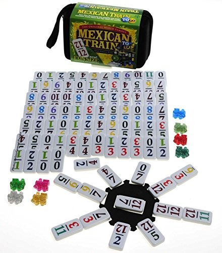 Tren Mexicano Doble 12 Dominos _ Tamano De Viaje _con Numero