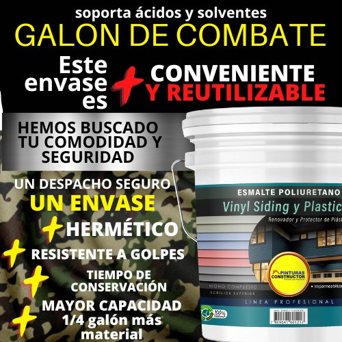 Pintura Poliuretano Siding Vinyl-pvc Negro Galón 4 Lts