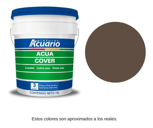 Pintura Acuario Acua Cover Cubeta 19l Color Cocoa Va92290