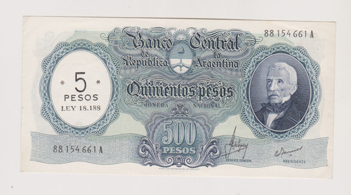 Billete Argentina 500 $ Bottero 2209 Año 1971 Excelente ++