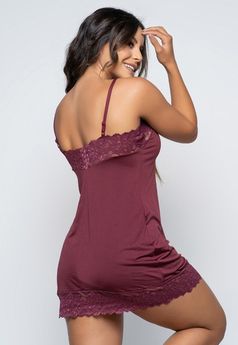 Imagem 4 de 8 de Camisola Sexy Renda Feminina Linha Noite Moda Intima Lingeri