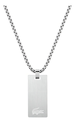 Collar Lacoste Adventurer Hombre 2040089 Acero Plateado