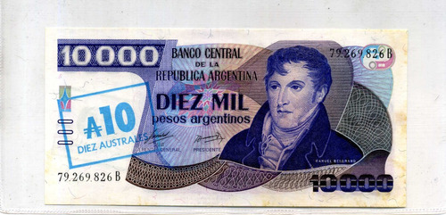 10.000 Pesos Argentinos Resellados Bot: 2711 Unc