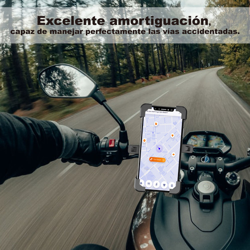 Soporte Para Celular Moto/bicicleta, Base Porta Teléfono Negro, Compatible Con Motos/bicicletas, 4 - 6.3 Pulgadas, Bloqueo Automático, Estable (abs), Evita Caídas, Ajustable Universal.