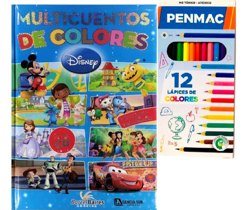 Multicuentos,de Colores Disney-.lapices De Colores De Regalo