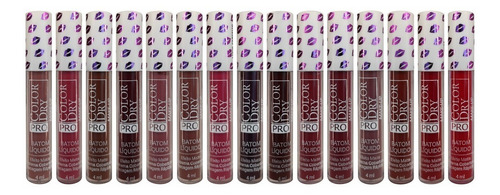 Kit Batom Líquido Color Dry Pro Makeup 20 Peças Acabamento Mate Cor Branco