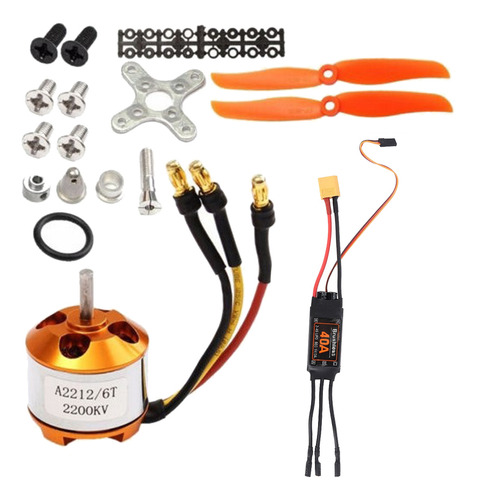 Motor 2212 2200kv+hélice 40a Esc+6035+protector De Hélice