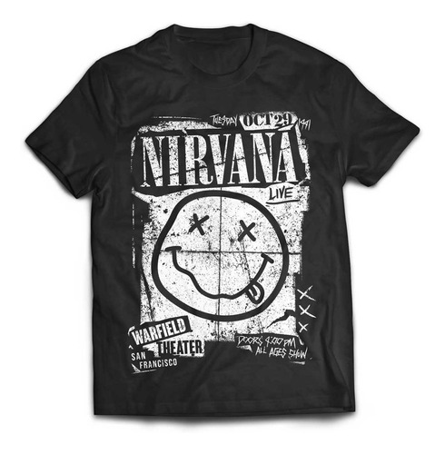 Camiseta Nirvana Concert Flyer Rock Activity