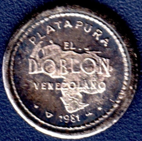 Imagen 1 de 2 de Mini Medalla De Plata Pura Simón Bolívar Doblón Venezolano